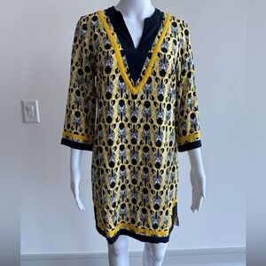 Crown & Ivy Yellow and Black Zebra Patterned Tunic Dress
